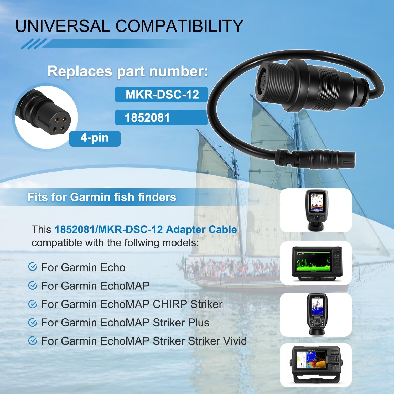 1852081   Cable adaptador MKR- - Fish Finder Cable reseña y precio