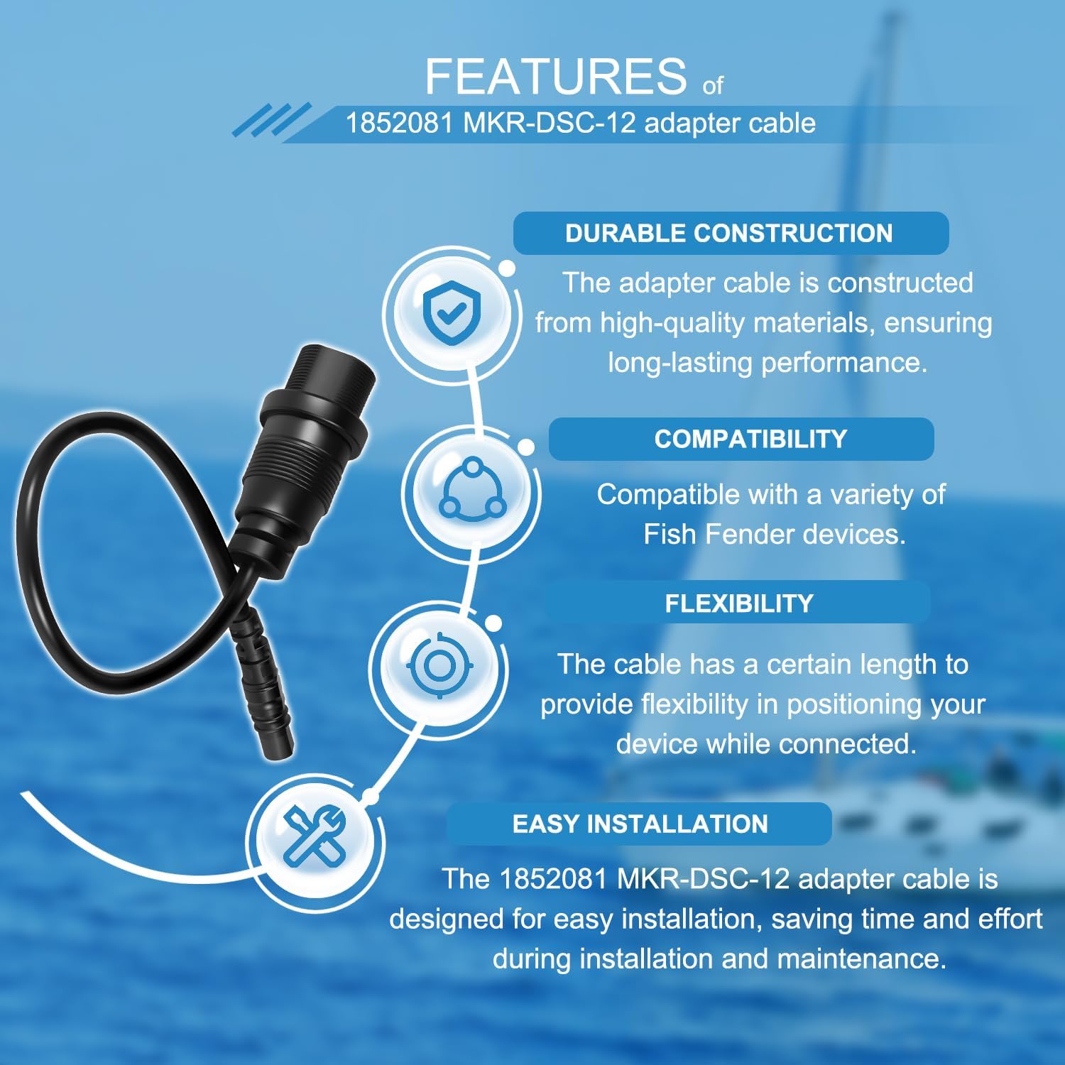 1852081   Cable adaptador MKR- - Fish Finder Cable reseña y precio
